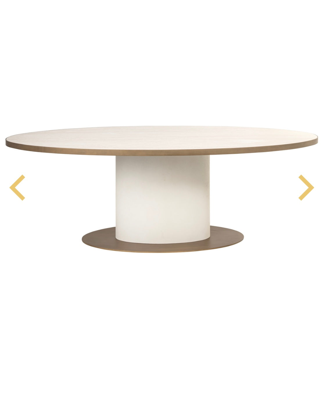Oval Ceramic Brass Detailed Dining Table