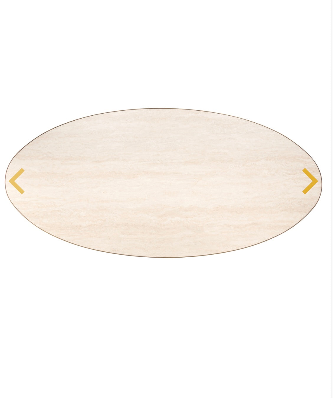 Oval Ceramic Brass Detailed Dining Table