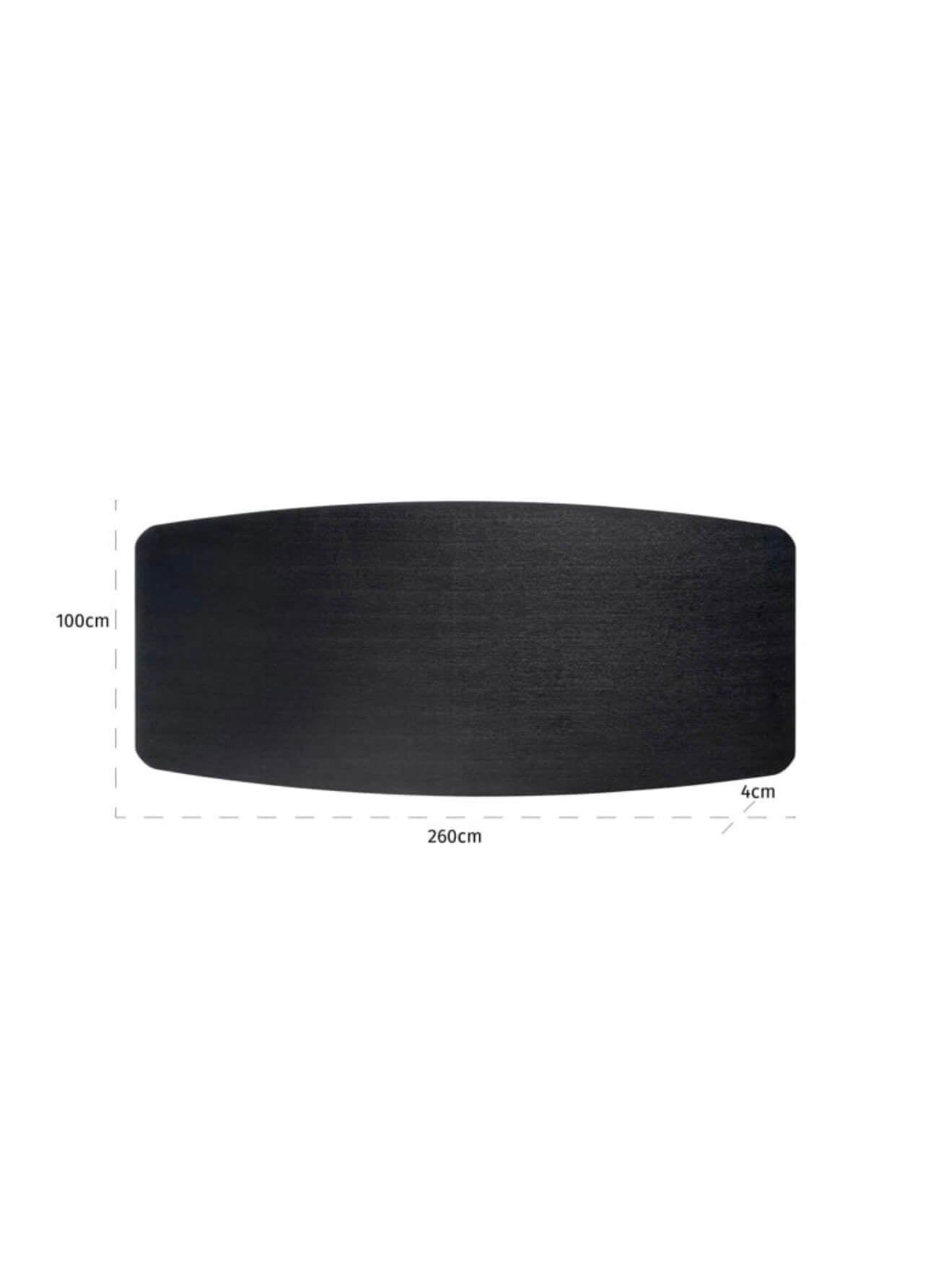 Black Curved Edge Dining Table