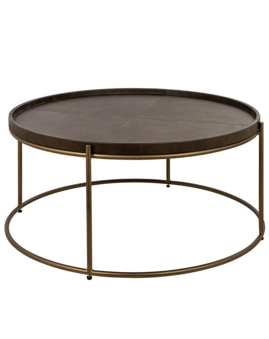 Luxe Brown Brass Coffee Table