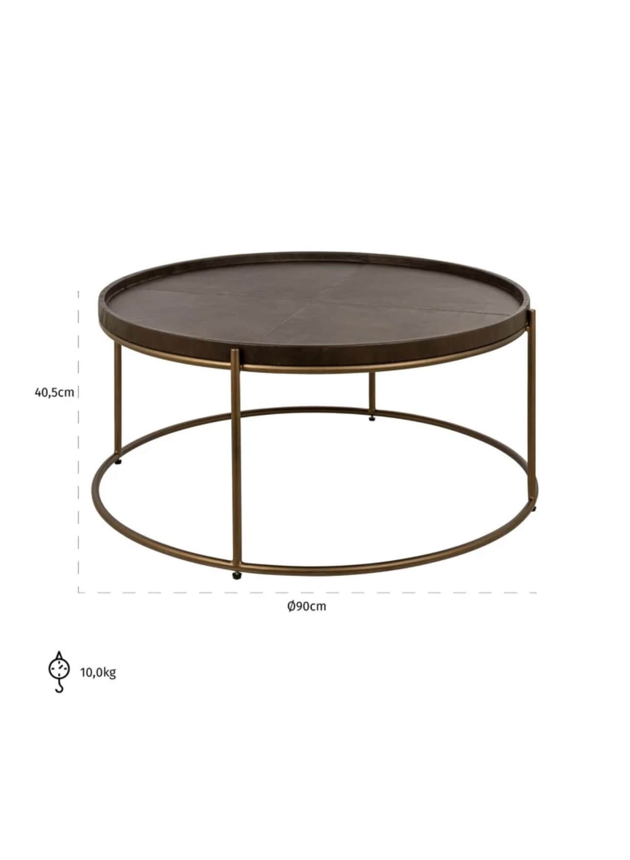 Luxe Brown Brass Coffee Table