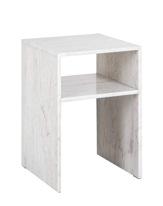 Beige Marble Side Table