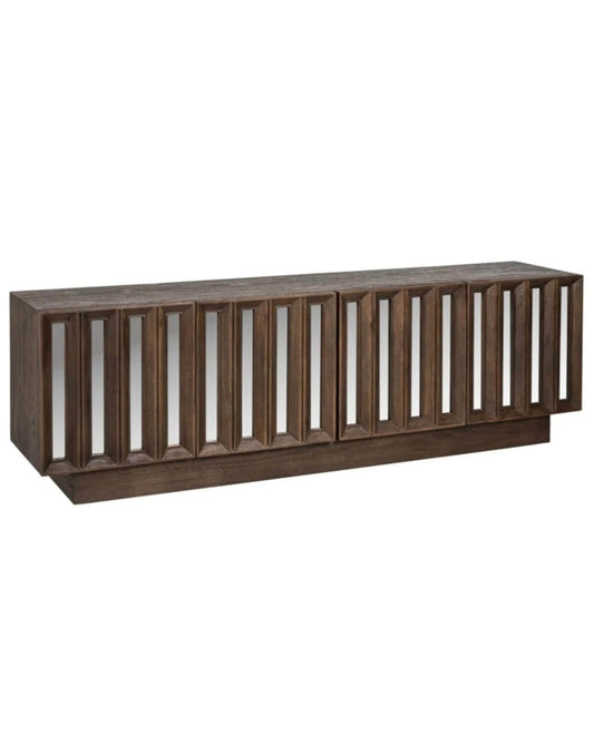 Rich Dark Brown Wood Media Unit