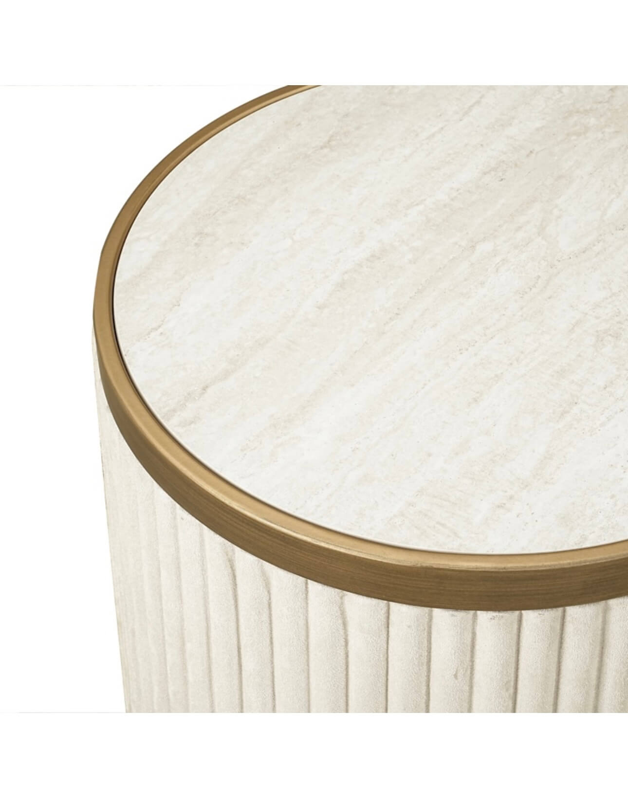 Suede Ribbed Side Table