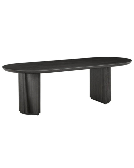 Dark Coffee Oval Edged Dining Table