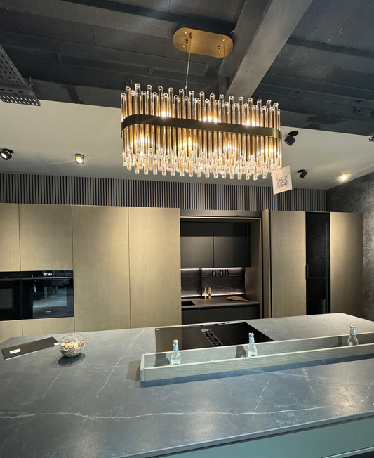 Luxury Rectangular Antique Brass Chandelier