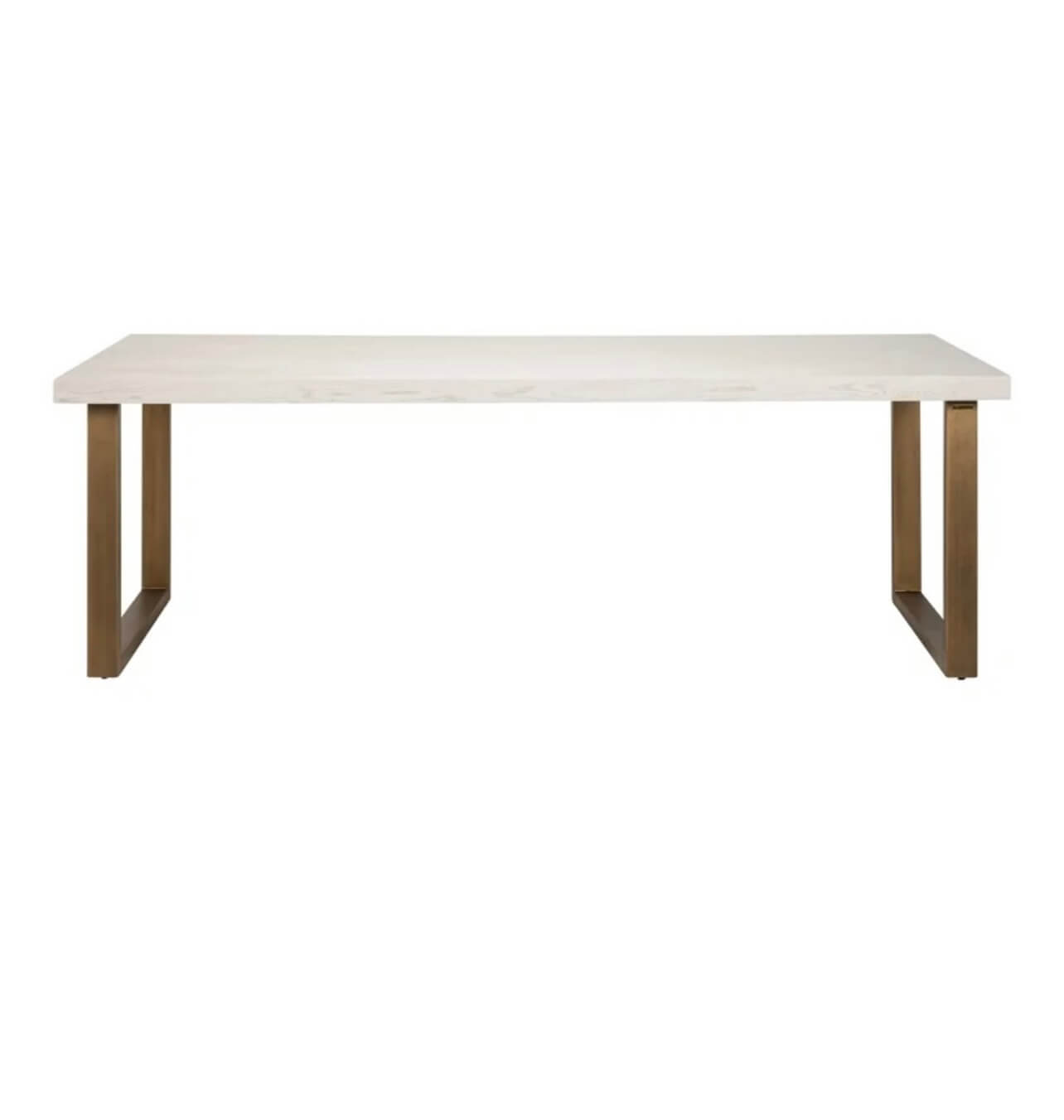 Herringbone Ash Grey Brass Dining Table