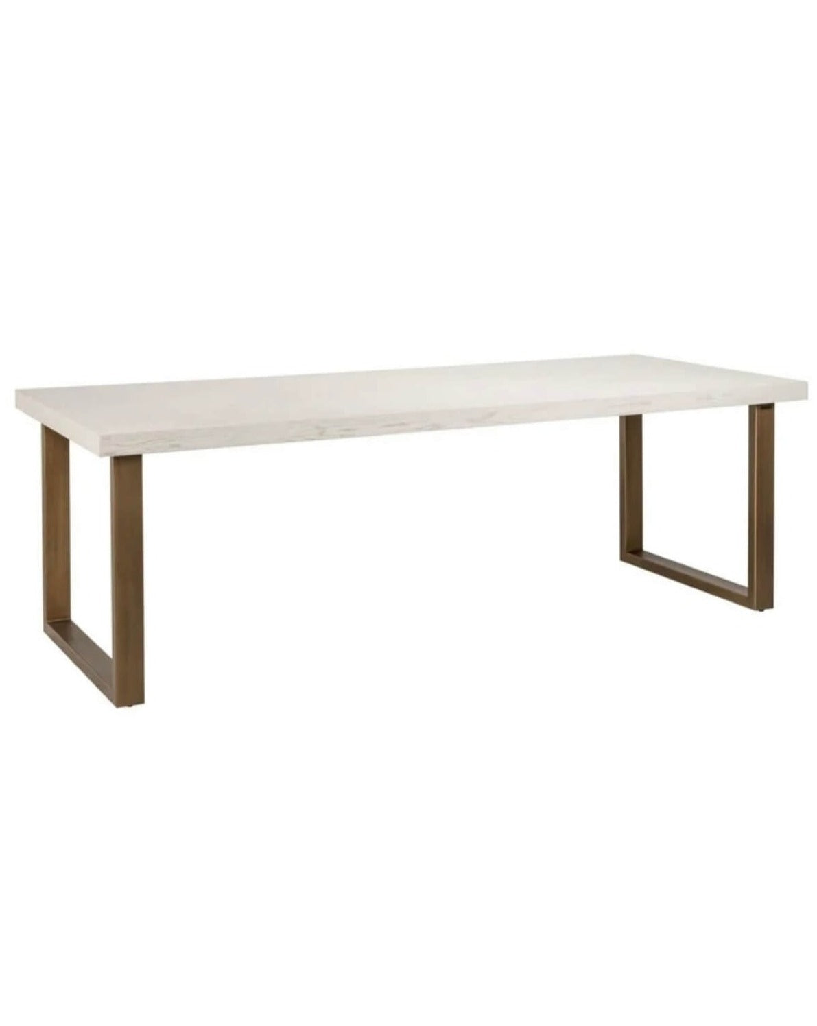 Herringbone Ash Grey Brass Dining Table