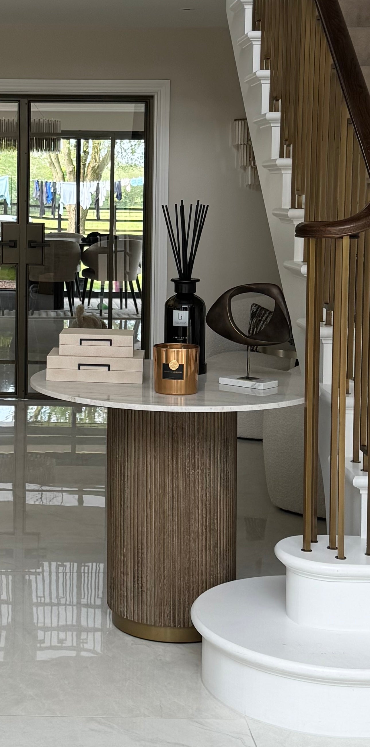 Marble Ribbed Dining Table