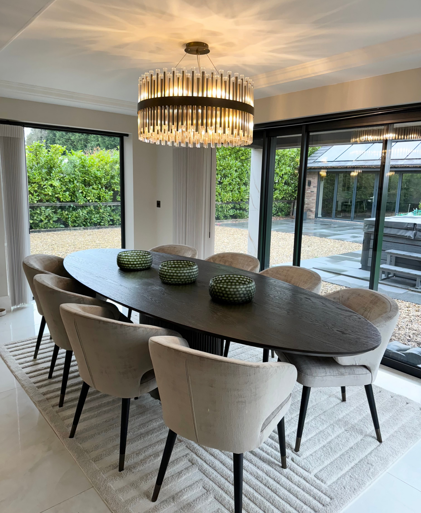 Luxury Large Antique Brass Glass Chandelier