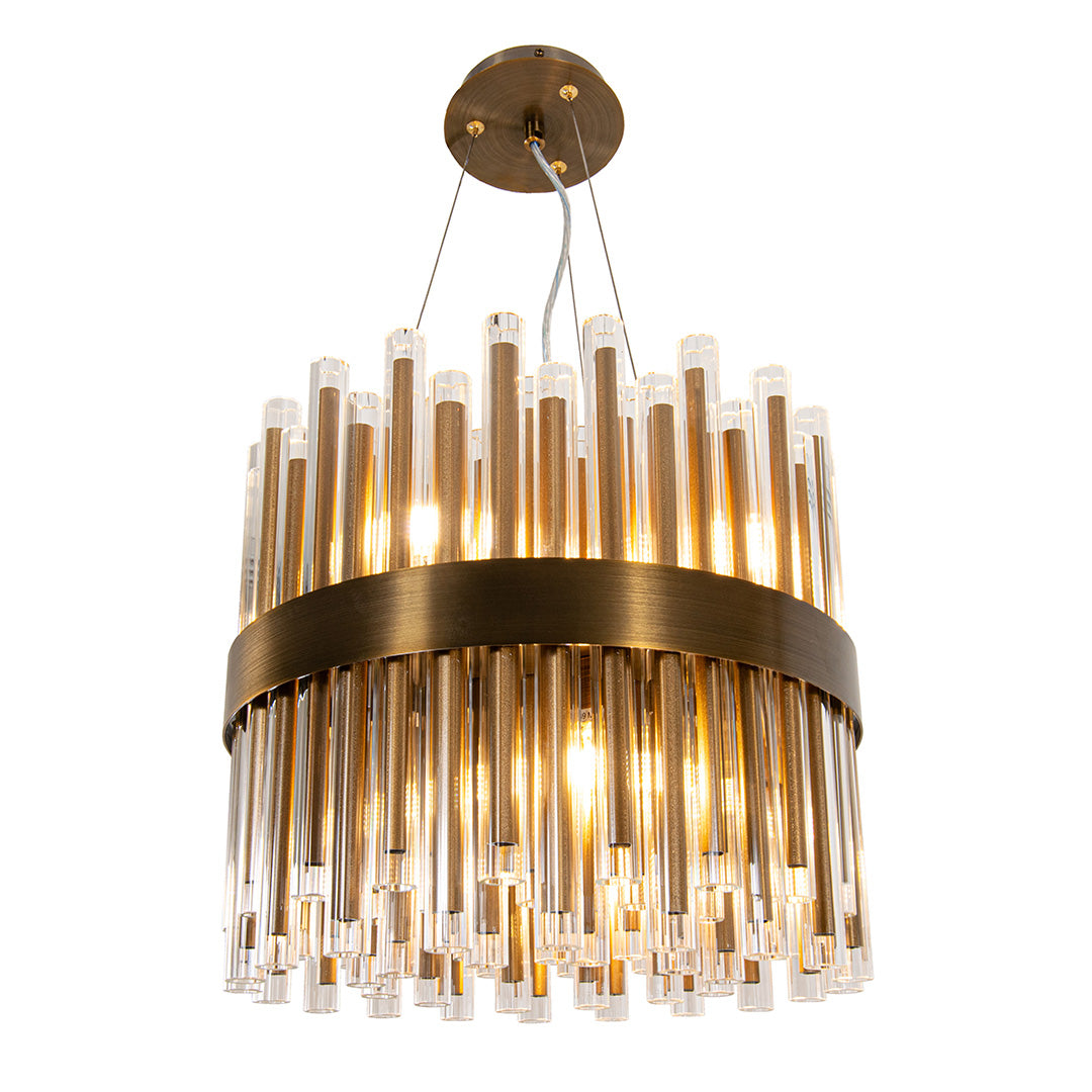 Luxury Small Antique Brass Glass Chandelier