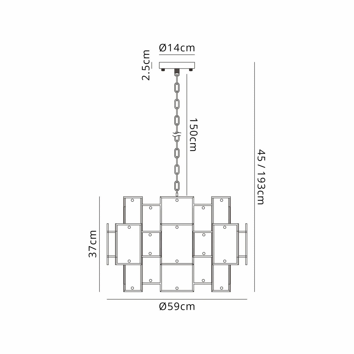 Marmo 59cm Chandelier