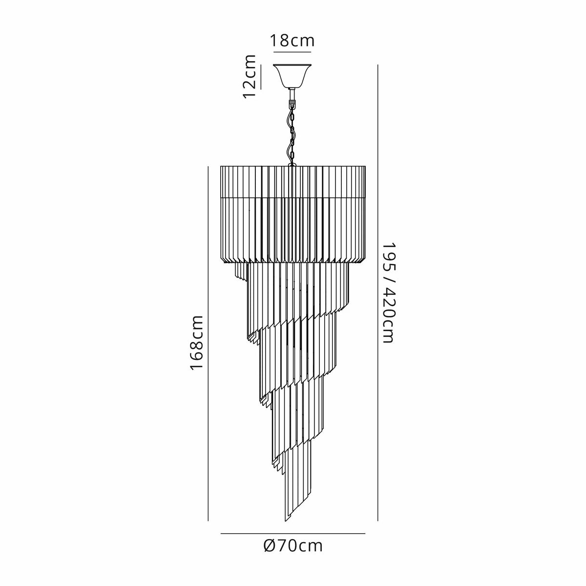 Chelsea 70cm 5 Tier Stairwell Chandelier