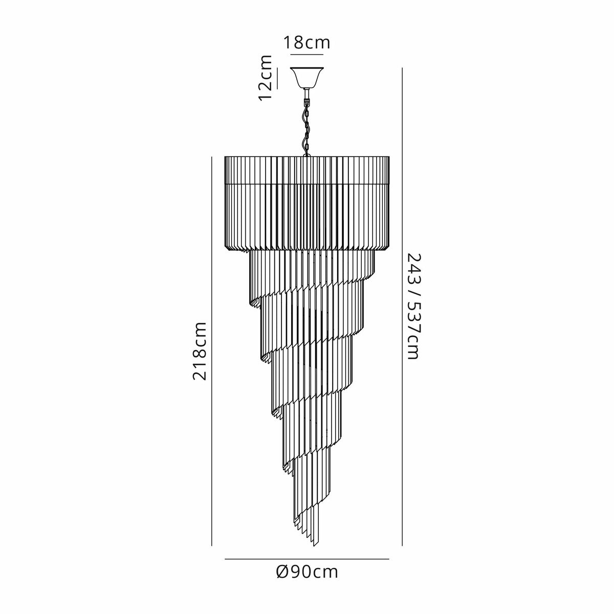 Chelsea 90cm 7 Tier Stairwell Chandelier