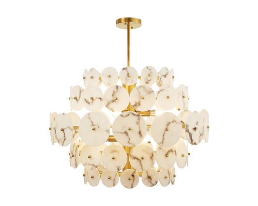 Liang & Eimil Momo Chandelier - Antique Brass & Alabaster Effect