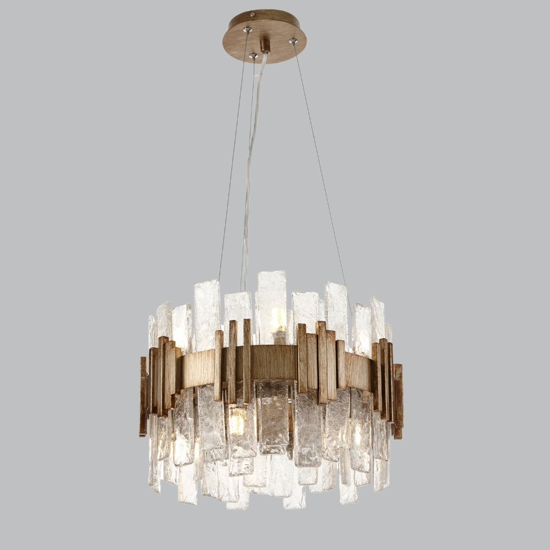 Halo Opulent Textured Glass Chandelier Small