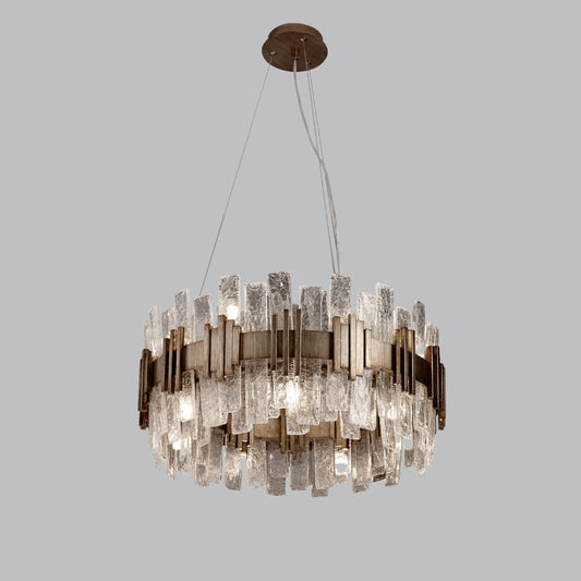 Halo Opulent Textured Glass Chandelier 60cm