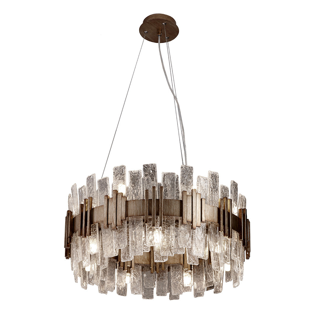Halo Opulent Textured Glass Chandelier 60cm