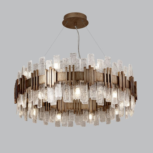 Halo Opulent Textured Glass Chandelier