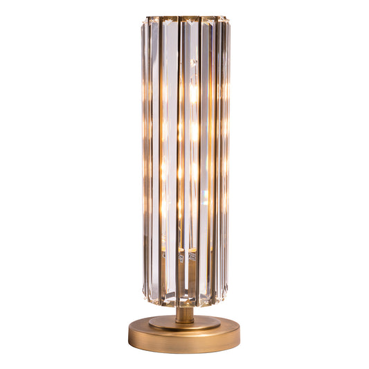 Crystal and Antique Brass Table Lamp