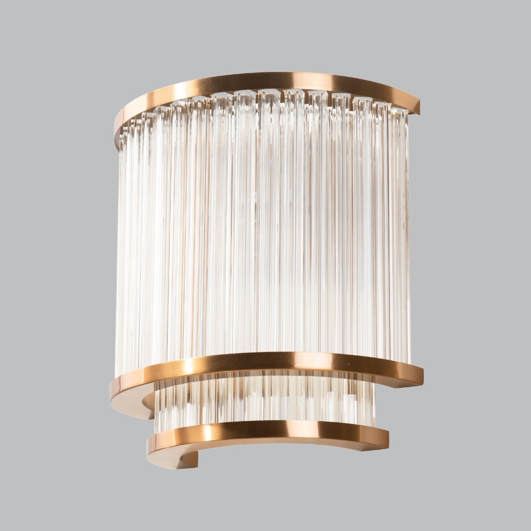 Tiered Antique Brass Wall Light