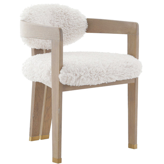 Lucca Faux Sheepskin Dining Chair