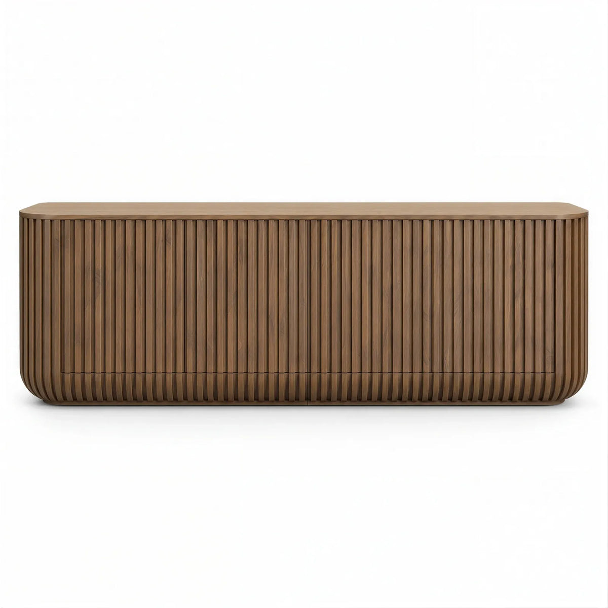 Rounded Fluted Walnut Sideboard