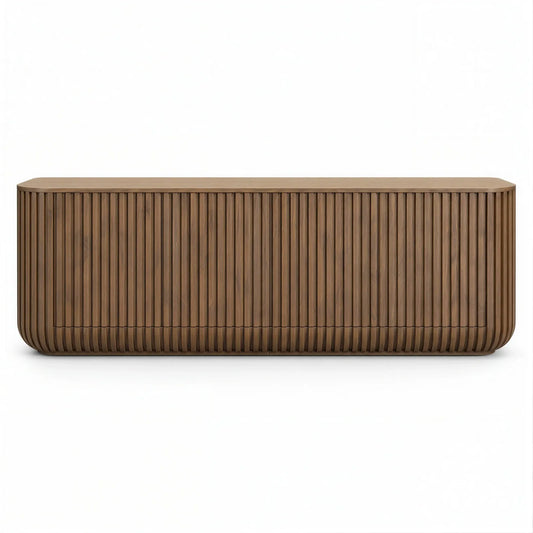 Rounded Fluted Walnut Sideboard