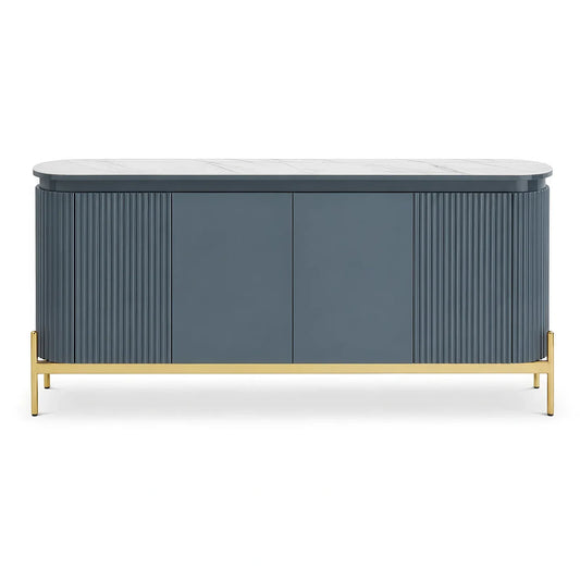High Gloss Navy Sideboard with Ceramic Top