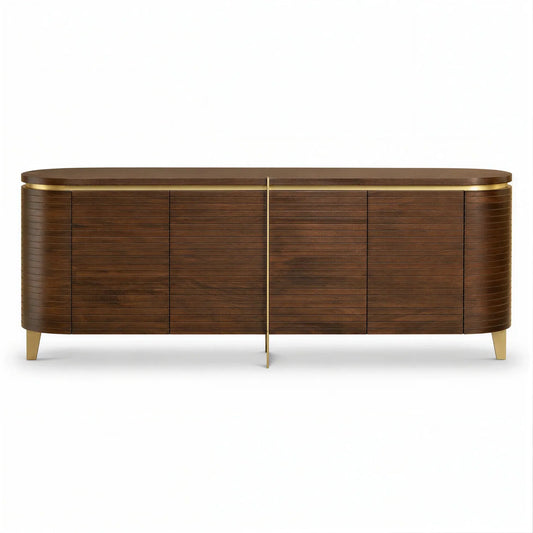 Walnut Sideboard with Brass Handles