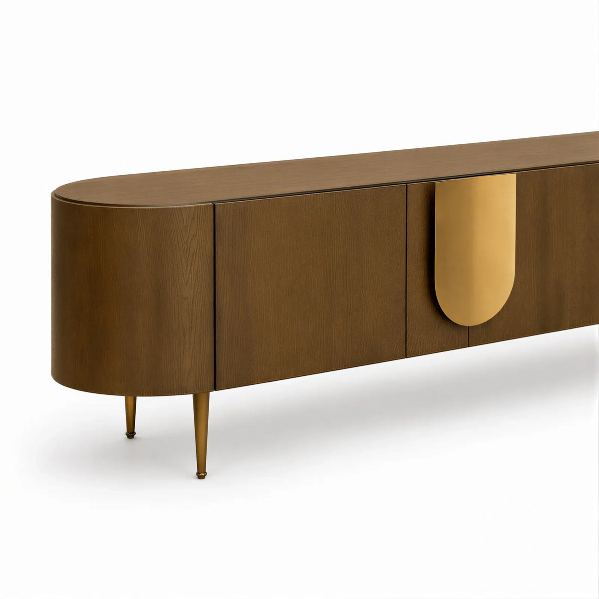 Caramel Oak Media Unit with Bronze Handles