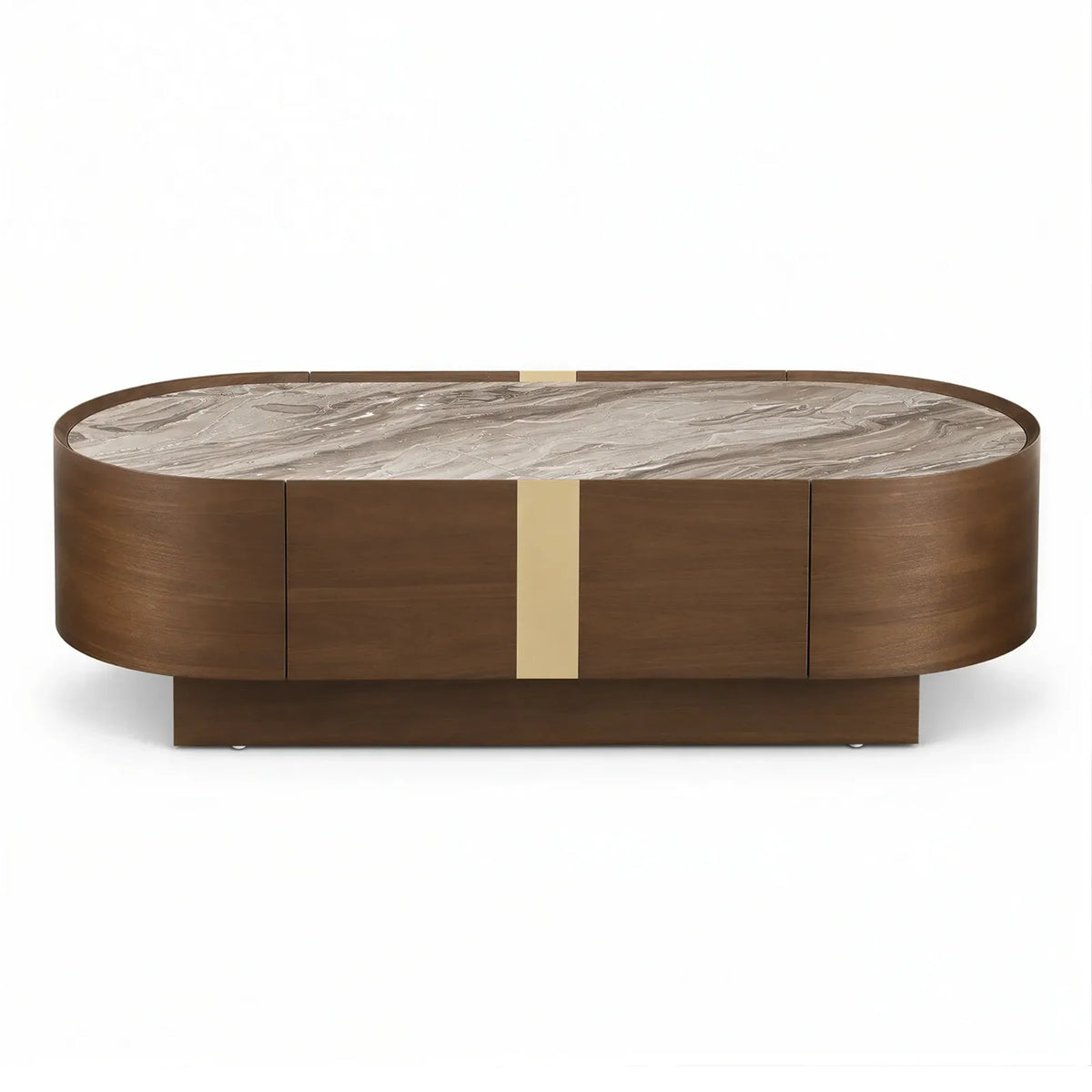 Walnut & Marble Effect Coffee Table