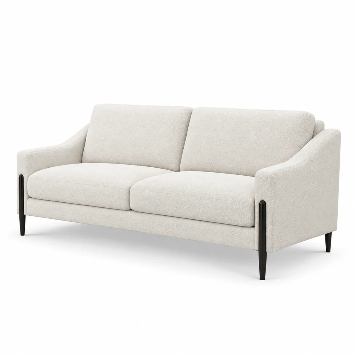 Ivory Sofa with Black Metal Legs