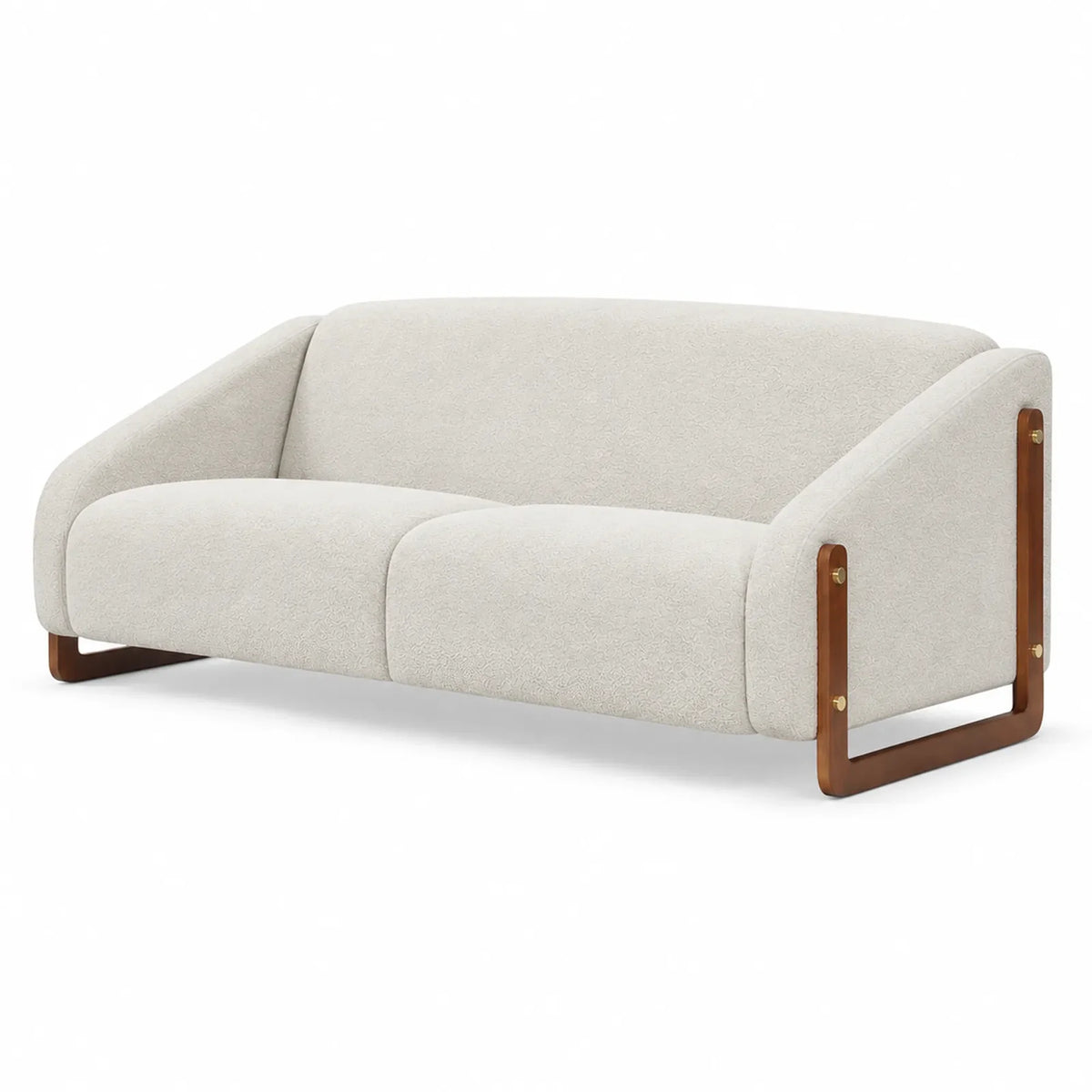Ivory & Walnut Frame Sofa