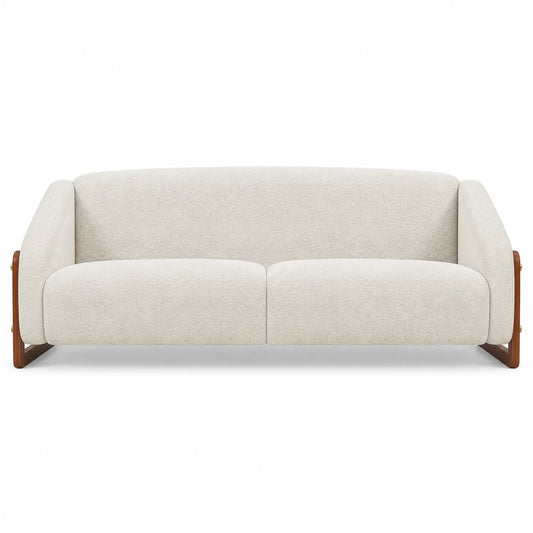 Ivory & Walnut Frame Sofa