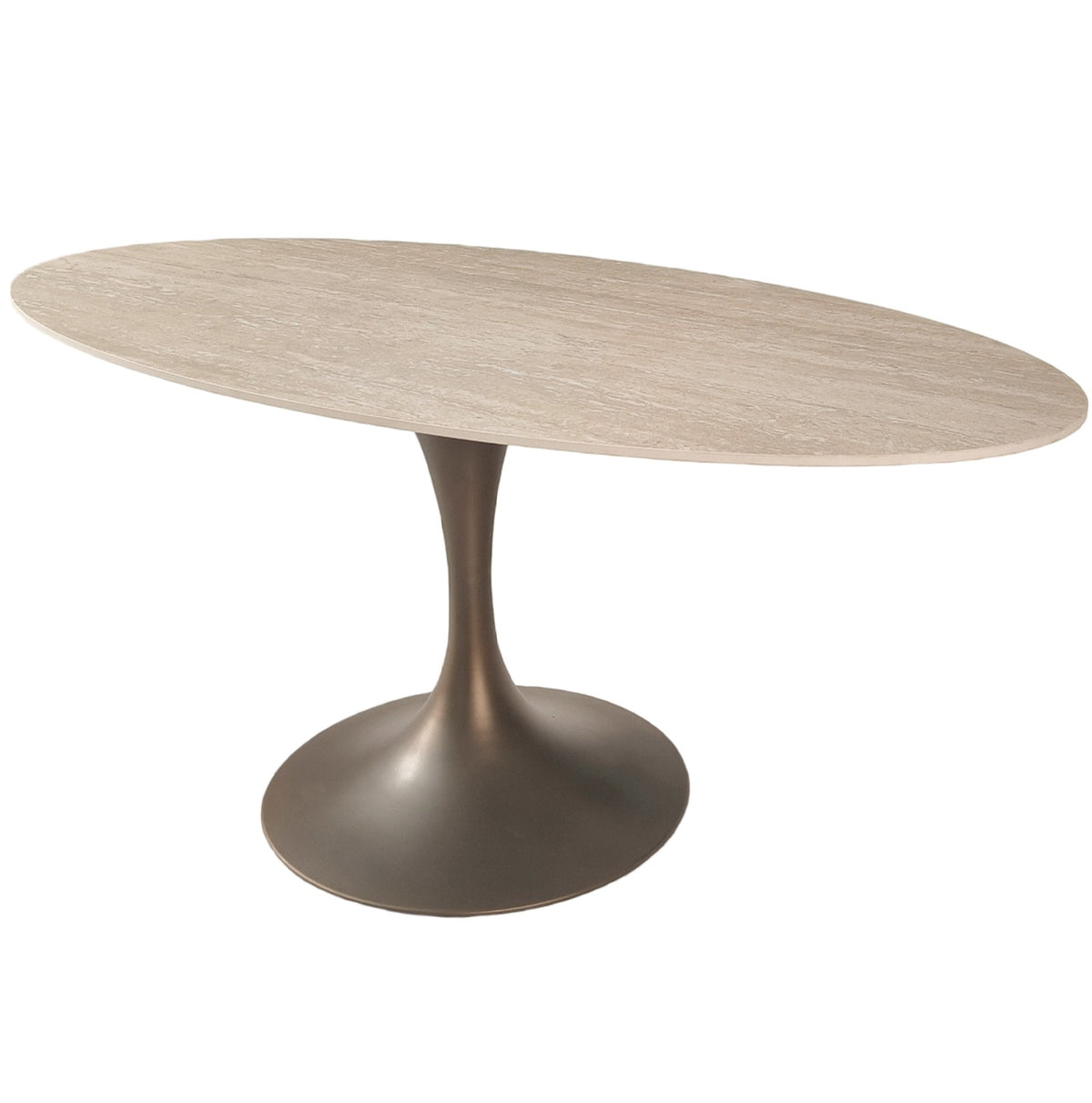 Marina Travertine Ceramic Oval Dining Table 180cm