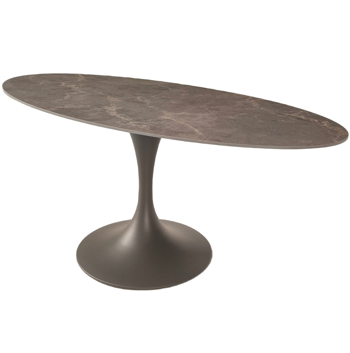 Marina Latte Stone Ceramic Oval Dining Table 180cm