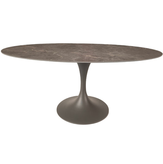 Marina Latte Stone Ceramic Oval Dining Table 180cm