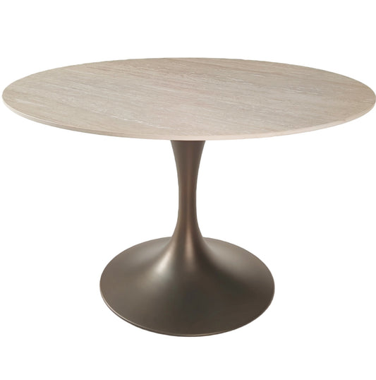 Marina Travertine Ceramic Round Dining Table 120cm