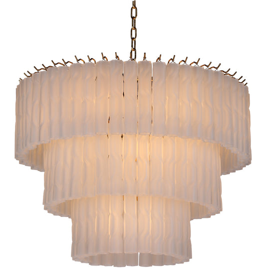 Pesaro Twisted Frost Glass Chandelier Large