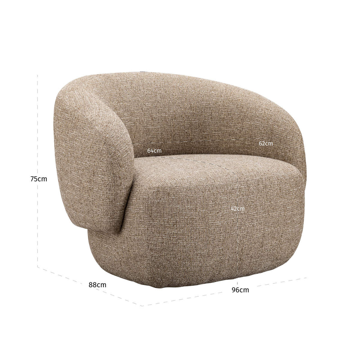 Mirabel Sand Tweed Occasional Chair
