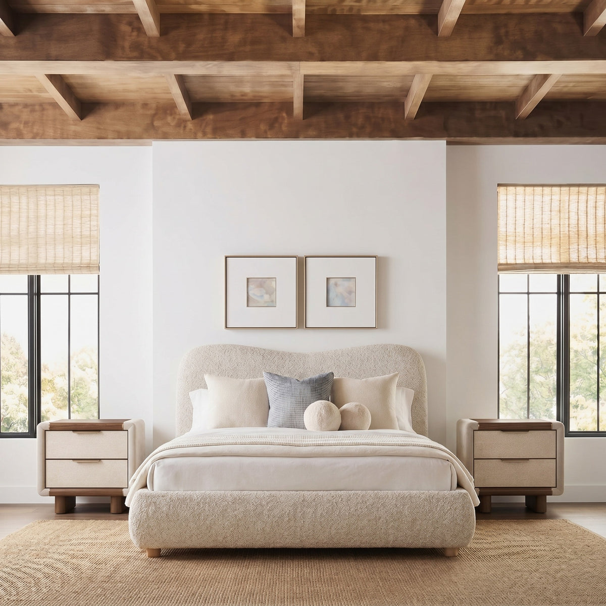 Positano Curved Upholstered Bed King Size