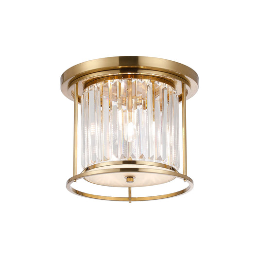Marylebone IP44 crystal flush light in gold