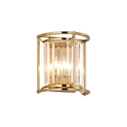 Marylebone IP44 crystal bathroom sconce in gold