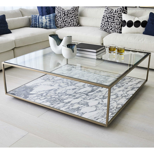 Arabella Marble & Brass Square Coffee Table