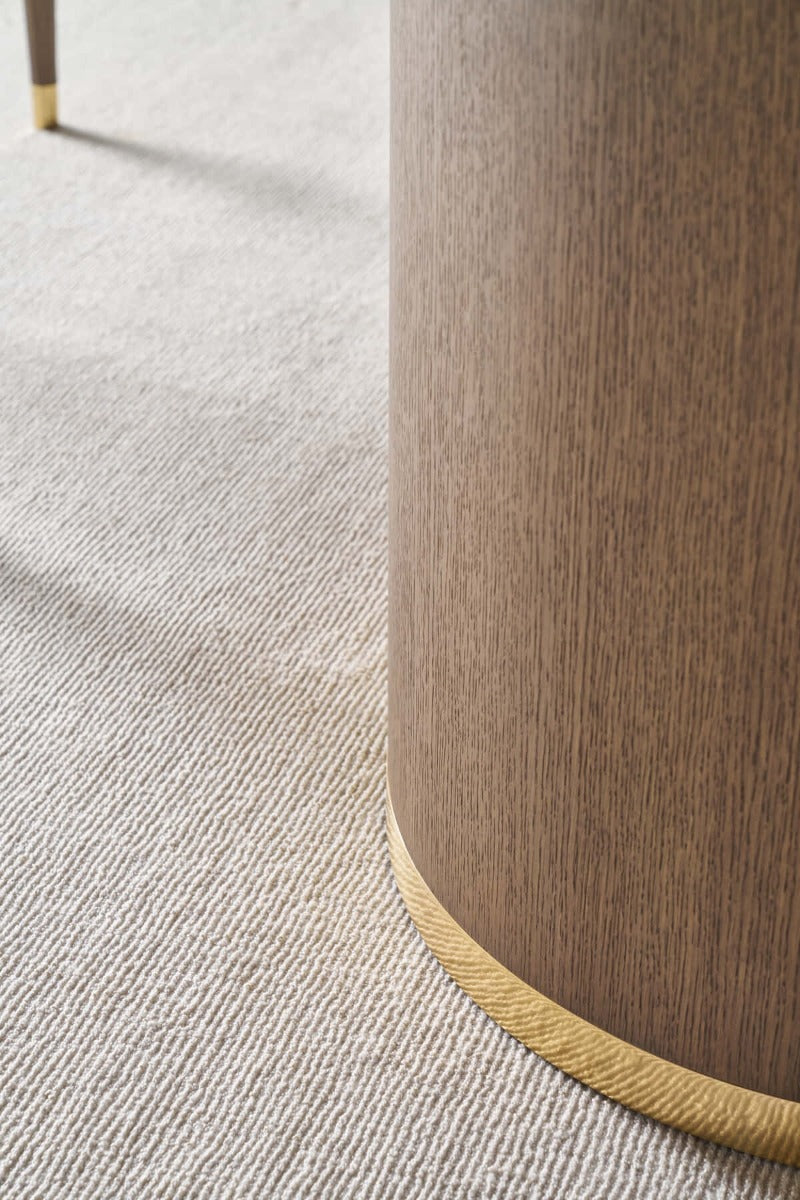 Soleil Round Sunburst Dining Table – Dark Oak