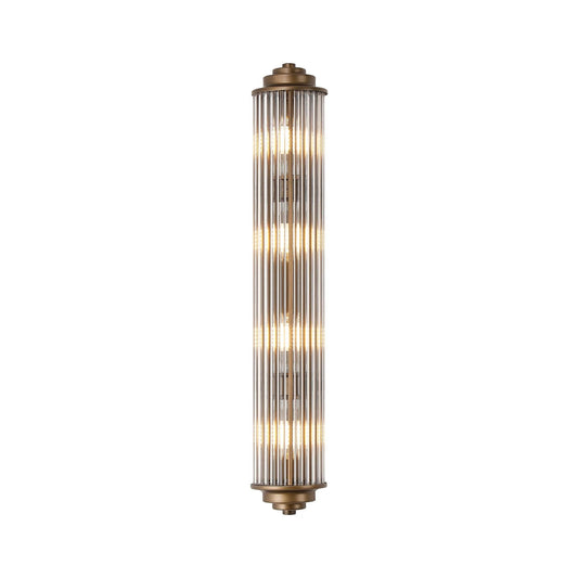 Holborn tall glass rod bathroom wall light in bronze