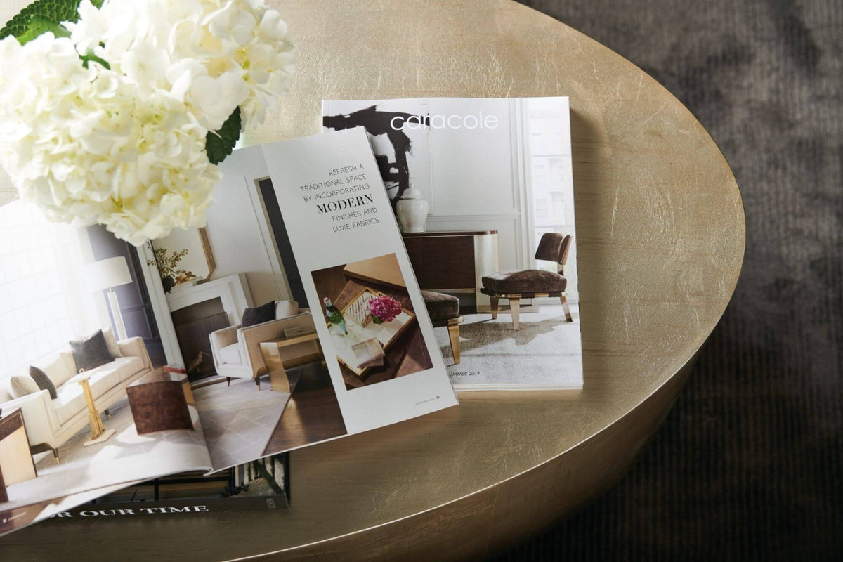 Capri Oval Gold Leaf Coffee Table