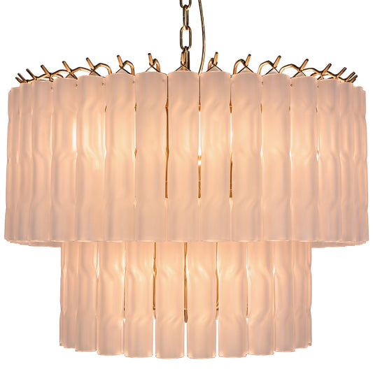 Pesaro Twisted Frost Glass Chandelier Small