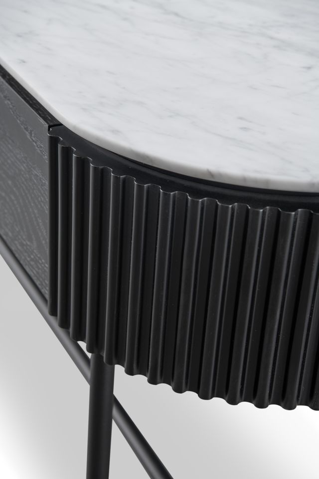 Lantine Marble Console Table - Matt Black
